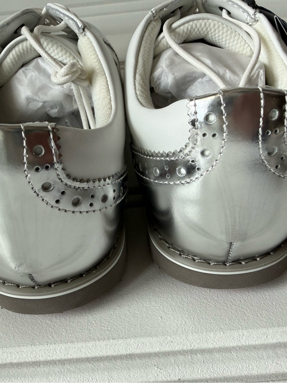 G/Fore Gfore Gallivanter Cap Toe Golf Shoes Women Ladies Silver 9.5 NEW 1975 - Picture 5 of 7